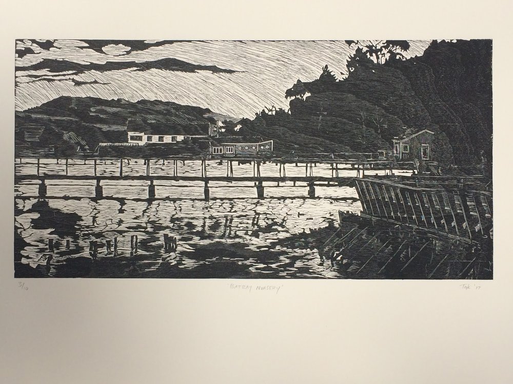  Batray Nursery by Inverness artist Grayson Kent | Wood block print, 19