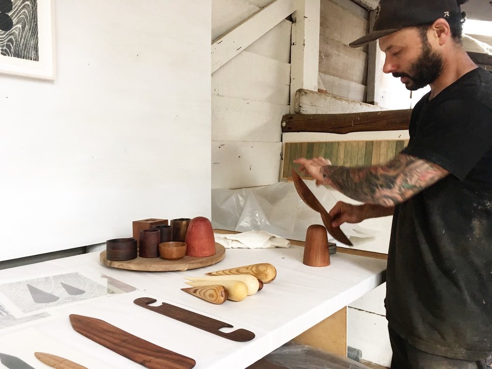  Ido Yoshimoto in his studio that once belonged to his father, Rick Yoshimoto and to J.B. Blunk (1926-2002), both of whom are included in the show alongside Ido. 